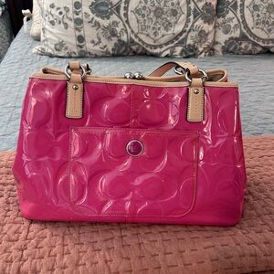 Coach Fuchsia Patent Leather Shoulder Bag